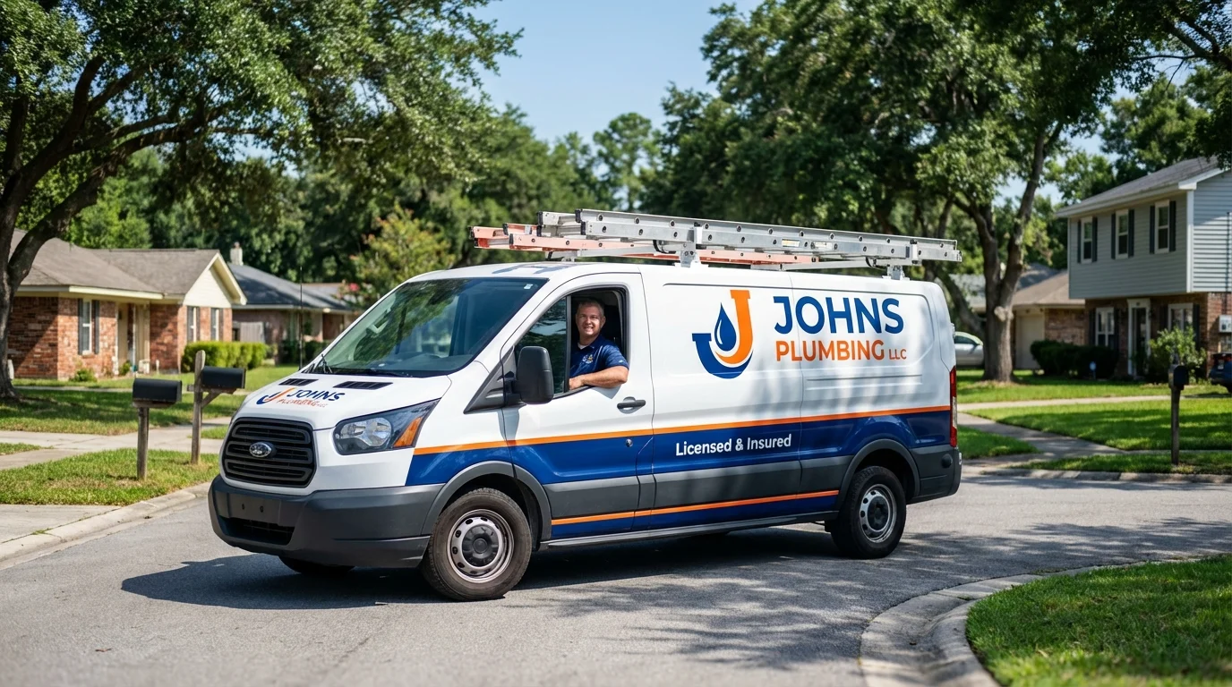 Johns Plumbing LLC service van in Tuscumbia, MO