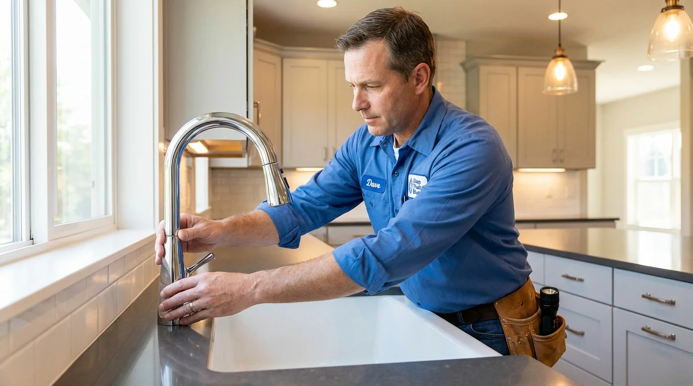 Kitchen faucet installation by Johns Plumbing LLC in Tuscumbia
